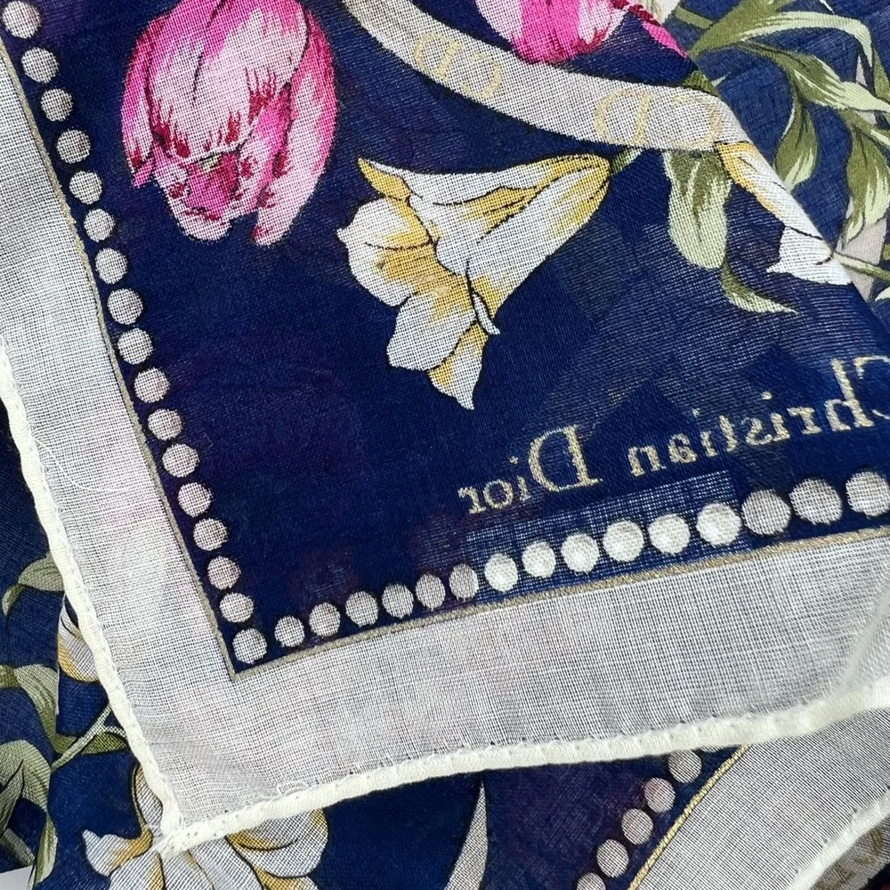 Authentic Christian Dior Floral Bandana/Small Scarf Vintage NWT